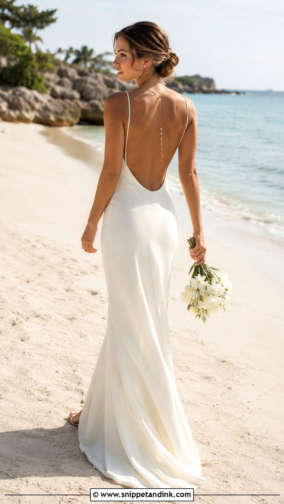 Beach Wedding Backless Dress - Snippet and Ink - 25 Beachy Wedding Dress Ideas