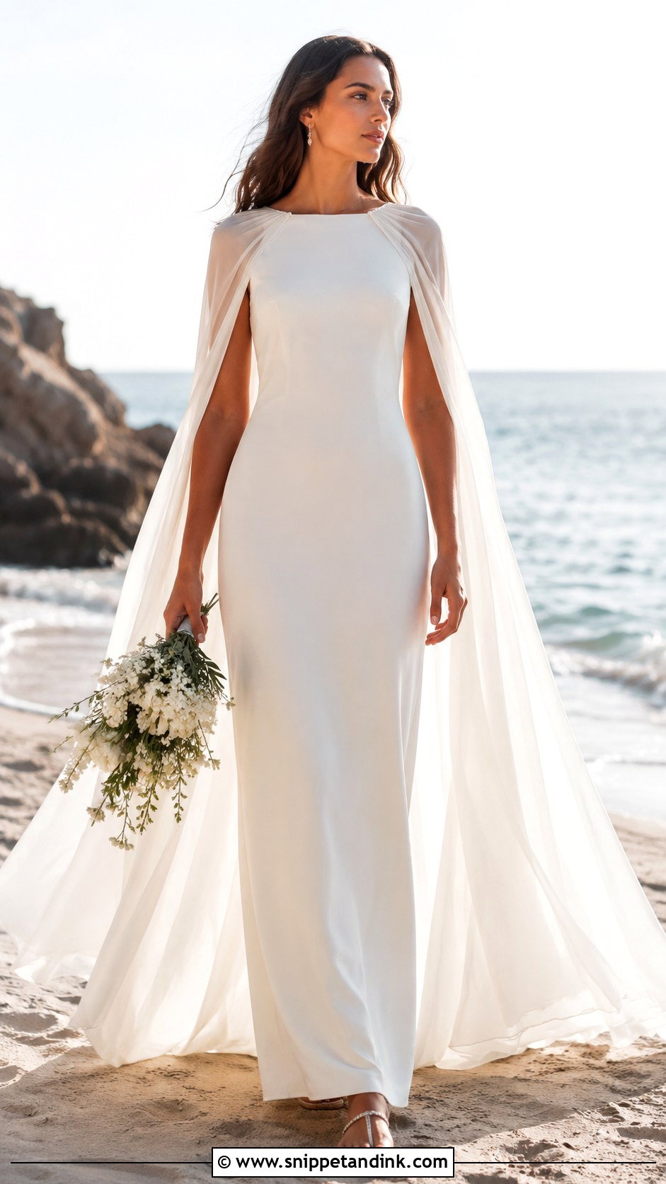 Beach Wedding Cape Dress - Snippet and Ink - 25 Beachy Wedding Dress Ideas