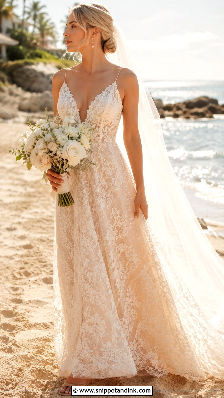 Beach Wedding Champagne Dress - Snippet and Ink - 25 Beachy Wedding Dress Ideas