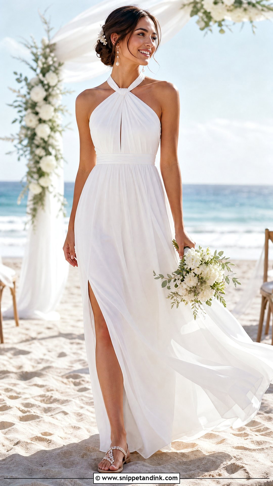 Beach Wedding Chiffon Gown - Snippet and Ink - 20 Wedding Wardrobe Ideas