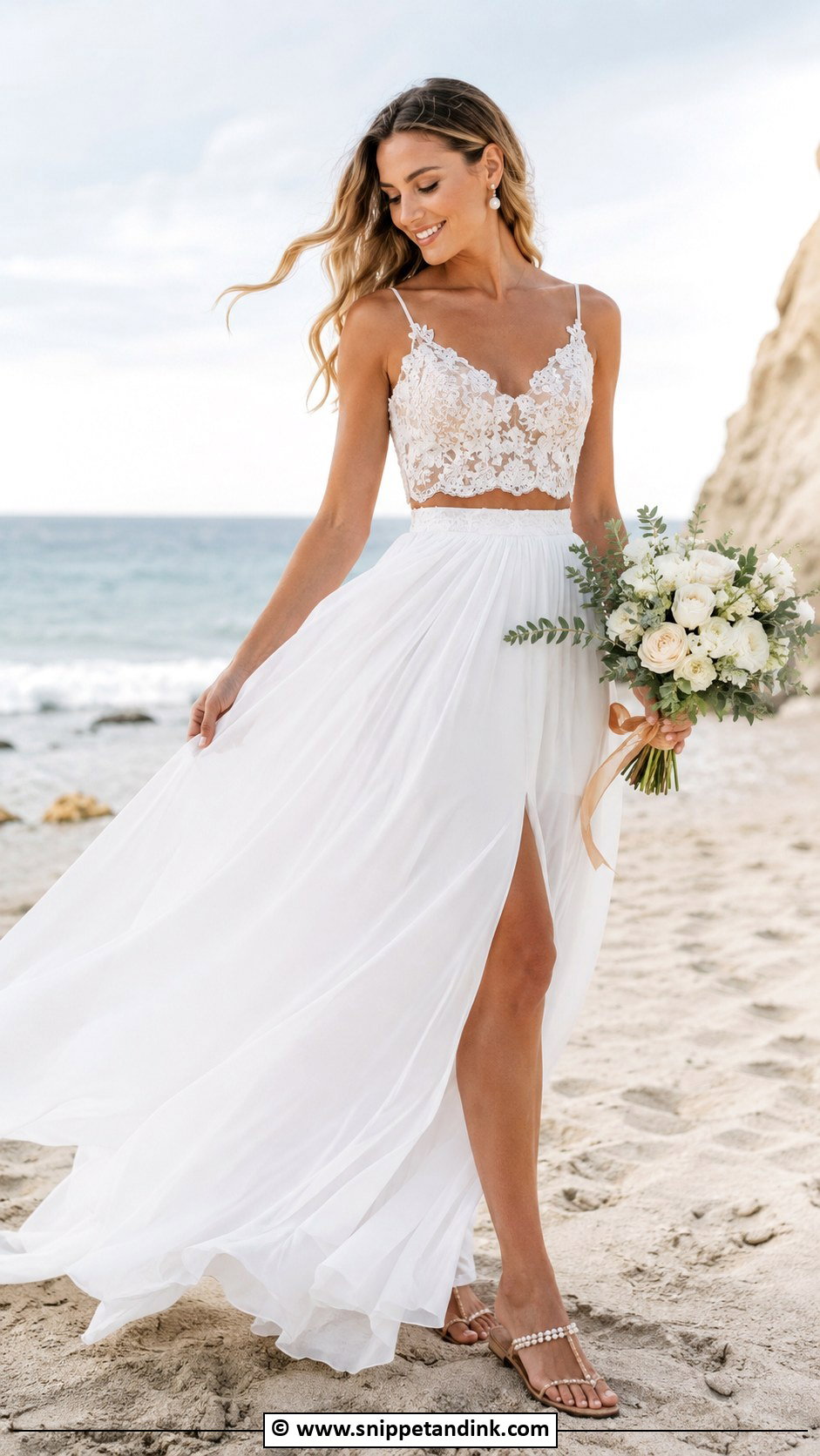 Beach Wedding Dress - Snippet and Ink - 30 2 Piece Wedding Dress Ideas