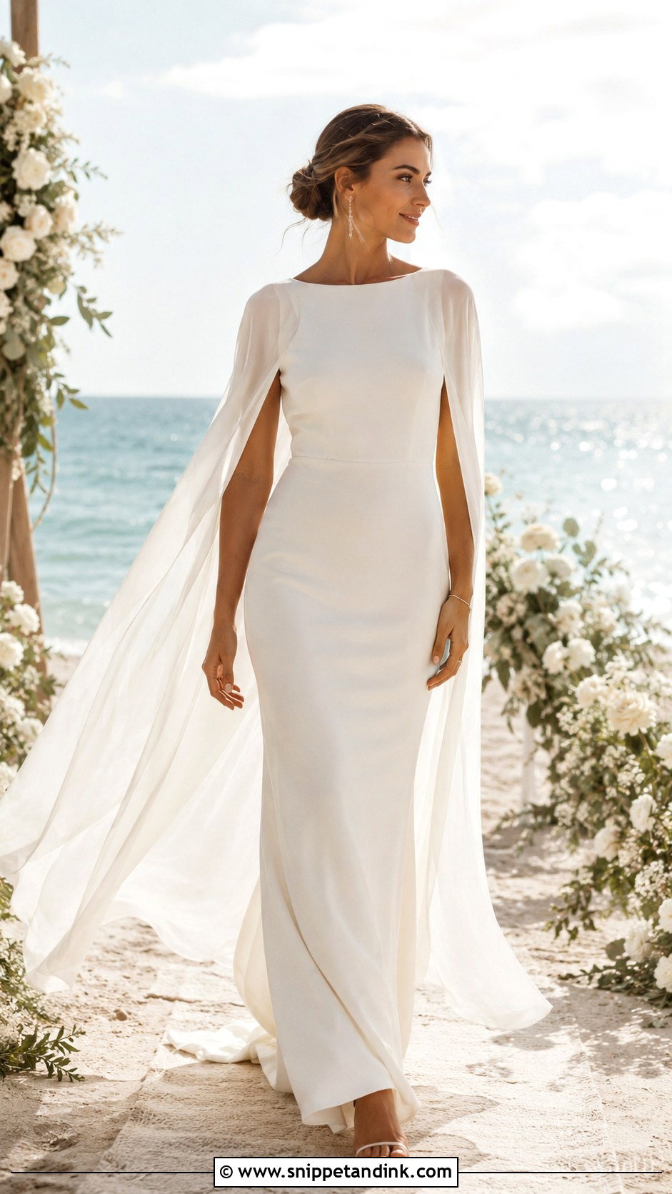 Beach Wedding Dress With Cape - Snippet and Ink - 30 Beach Wedding Dresses