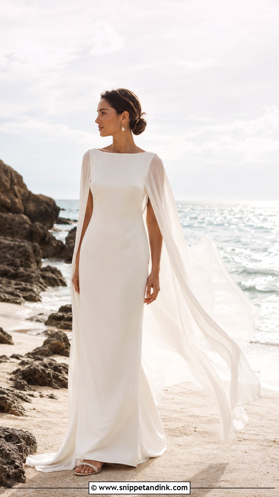 Beach Wedding Dress With Cape - Snippet and Ink - 25 Beachy Wedding Dress Boho Ideas