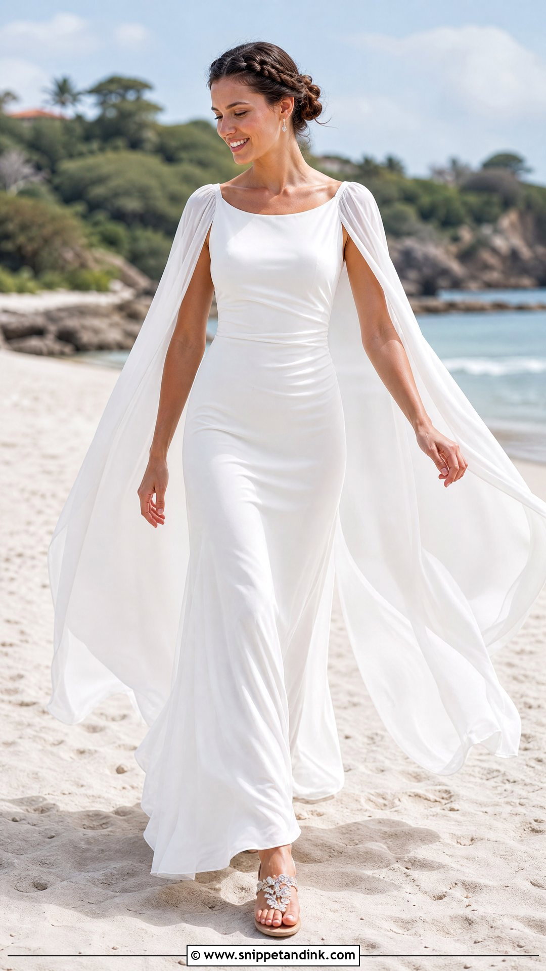 Beach Wedding Dress With Chiffon Wings - Snippet and Ink - 20 Wedding Dress Wings Ideas