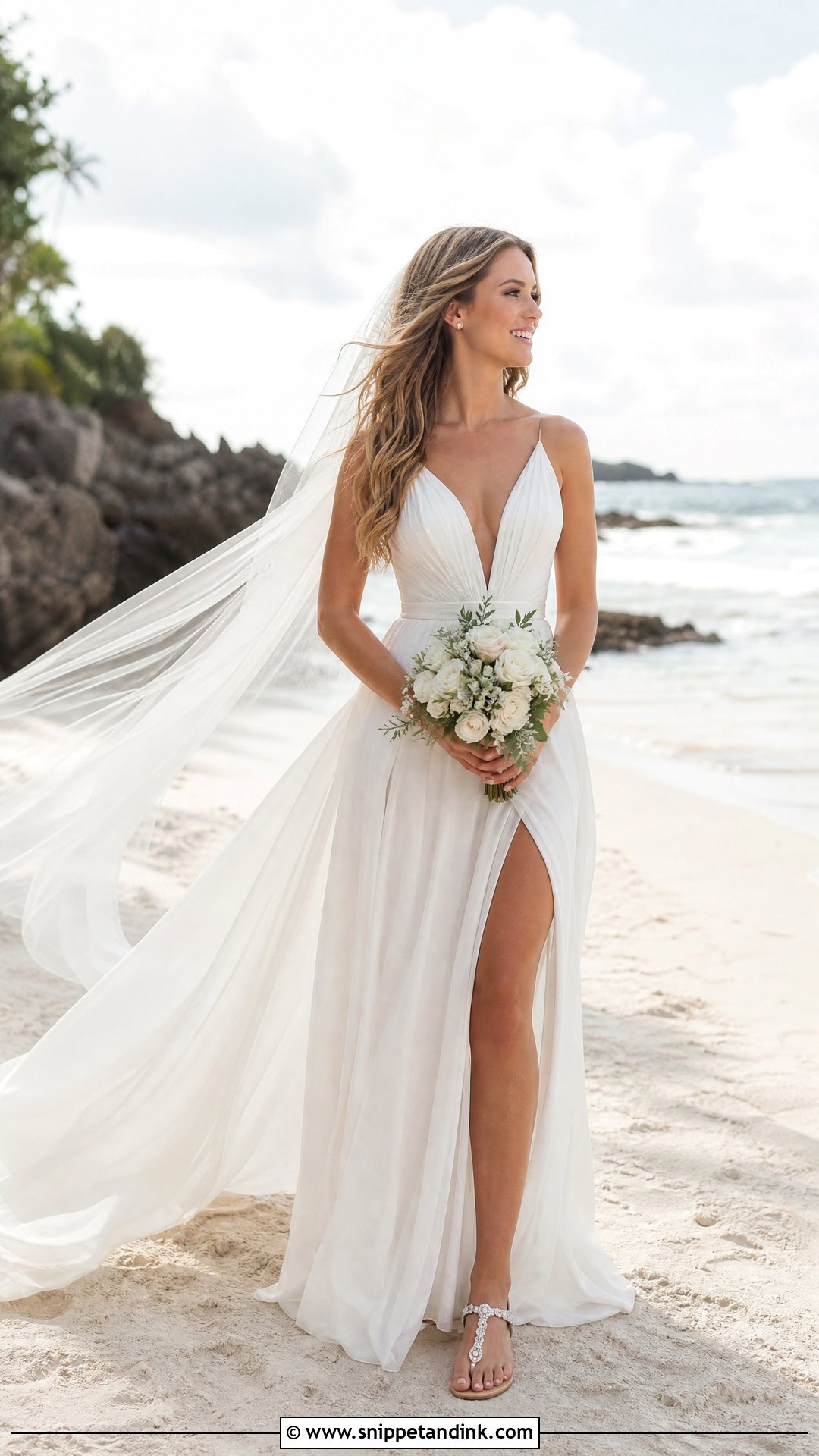 Beach Wedding Dress With Detachable Train - Snippet and Ink - 25 Detachable Train Wedding Dress Ideas