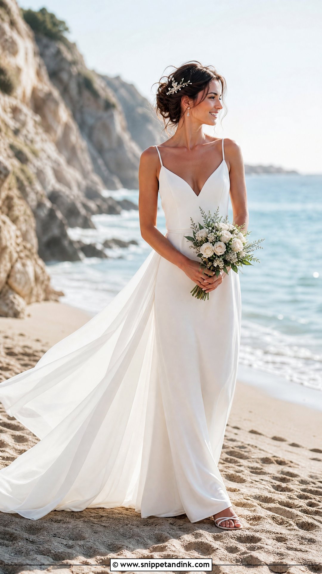 Beach Wedding Dress With Lightweight Train Extension - Snippet and Ink - 20 Wedding Dresses with Extension