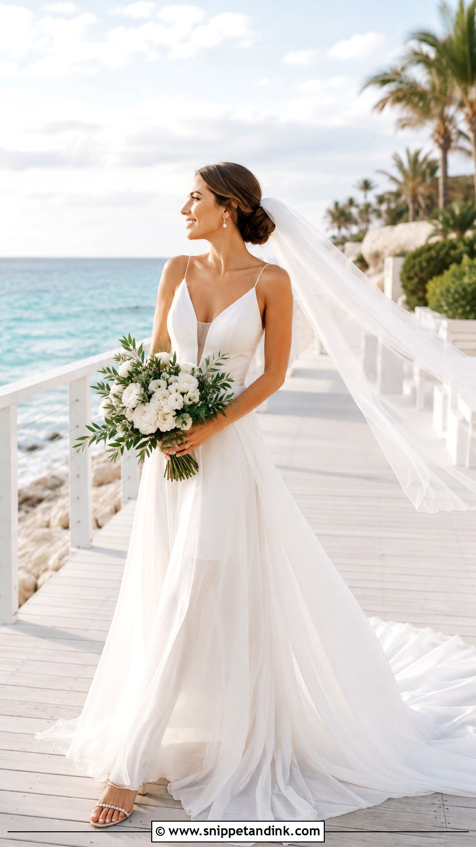 Beach Wedding Dress With Long Train - Snippet and Ink - 20 Long Tail Wedding Dress Ideas