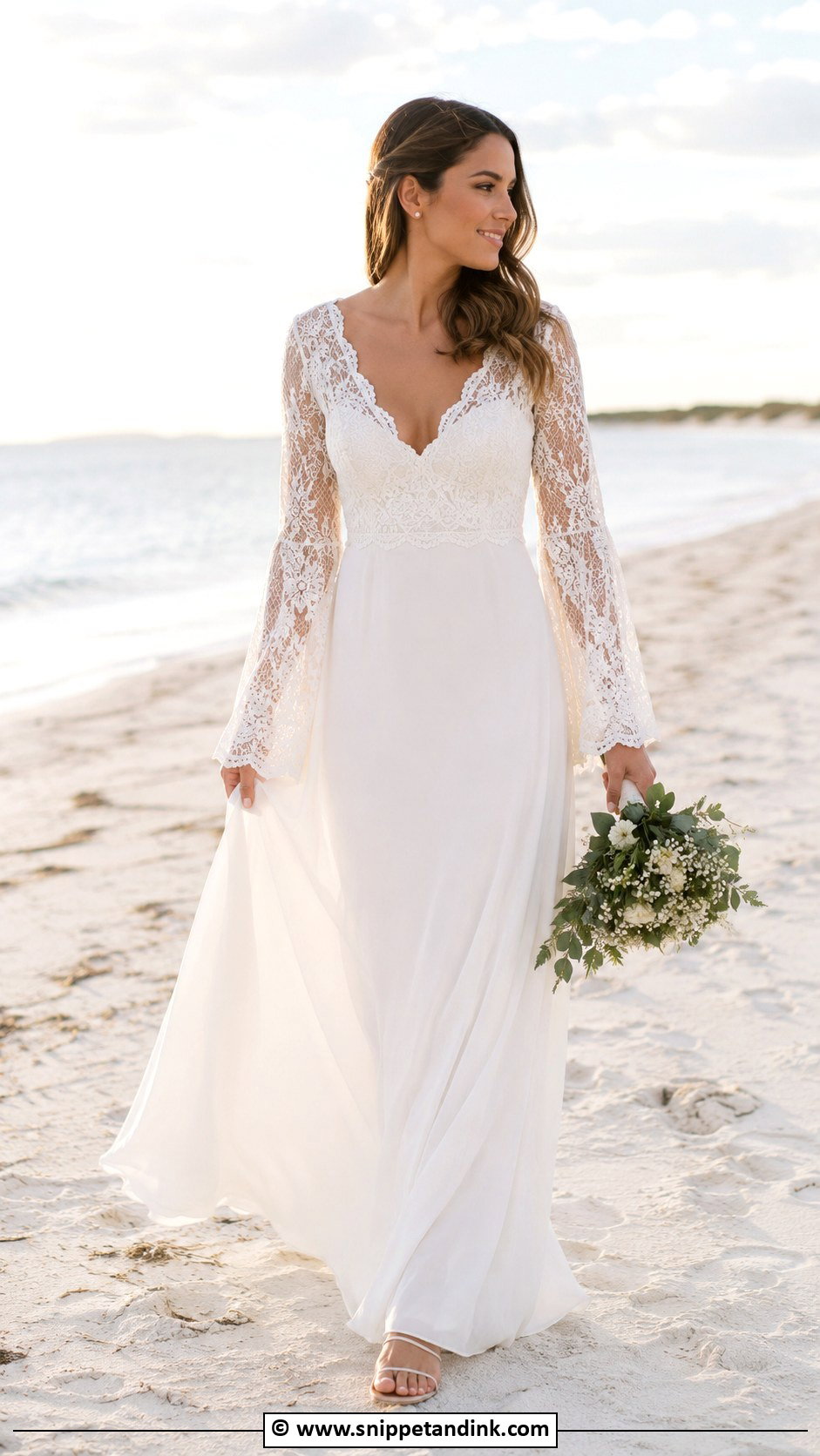Beach Wedding Dress With Sleeves - Snippet and Ink - 35 Wedding Dresses with Sleeves