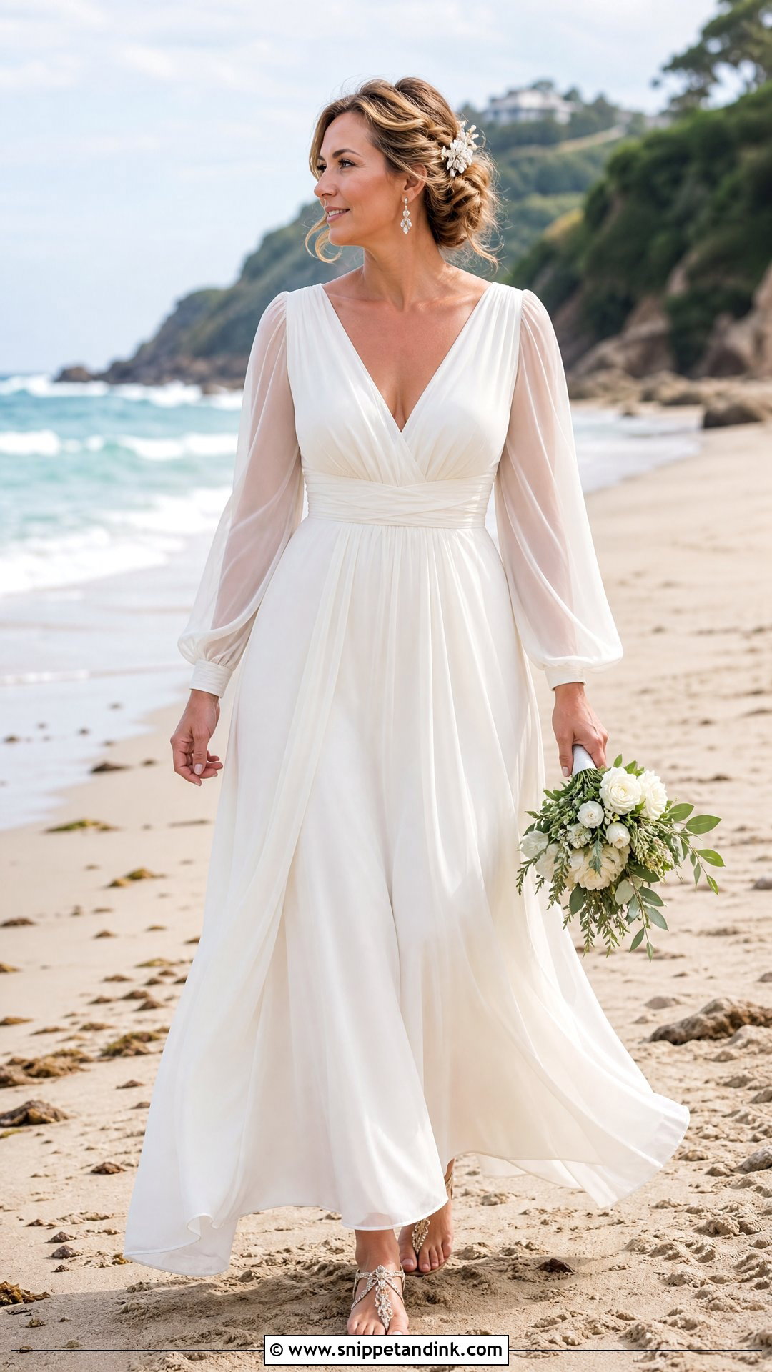 Beach Wedding Dress With Sleeves - Snippet and Ink - 20 Wedding Dress Over 40 Ideas