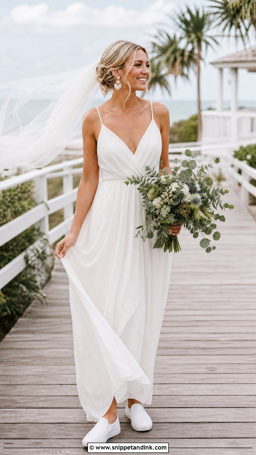 Beach Wedding Dress With Slip On Sneakers - Snippet and Ink - 25 Wedding Dress with Sneakers Ideas