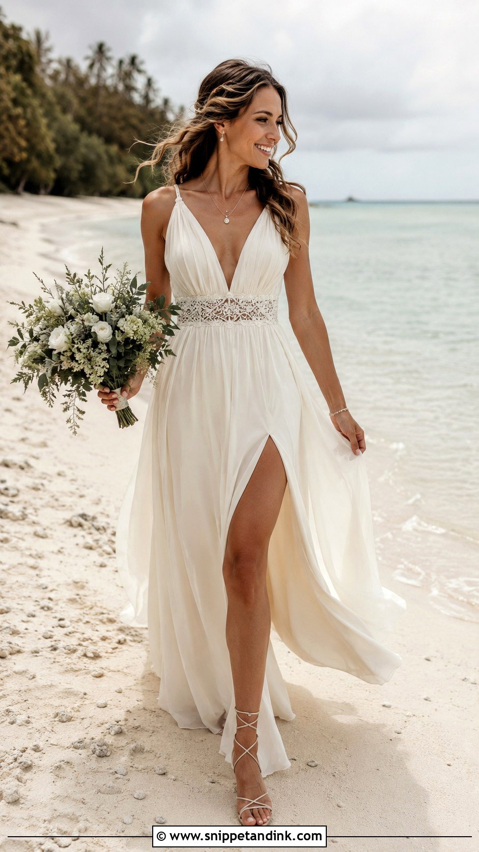 Beach Wedding Dress With Slit - Snippet and Ink - 30 Beach Wedding Dresses