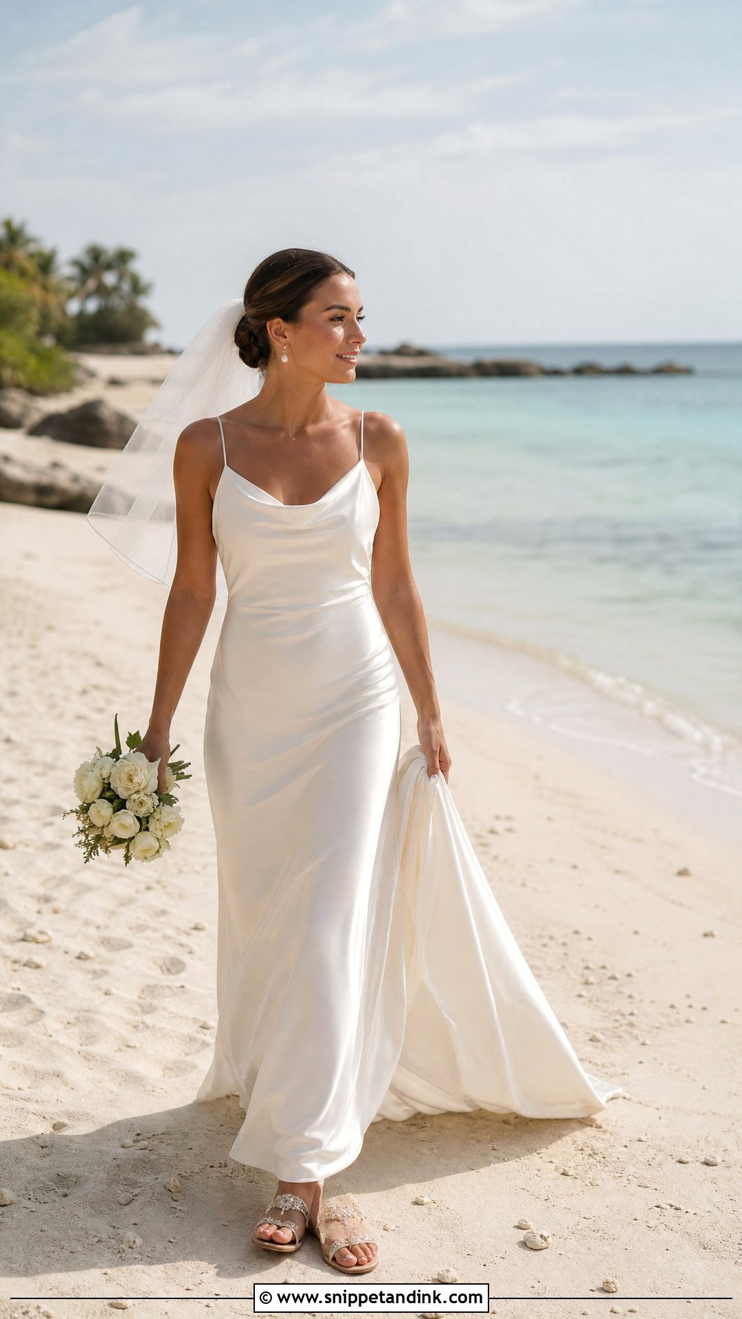 Beach Wedding Dress With Sweep Train - Snippet and Ink - 20 Wedding Dresses with Train
