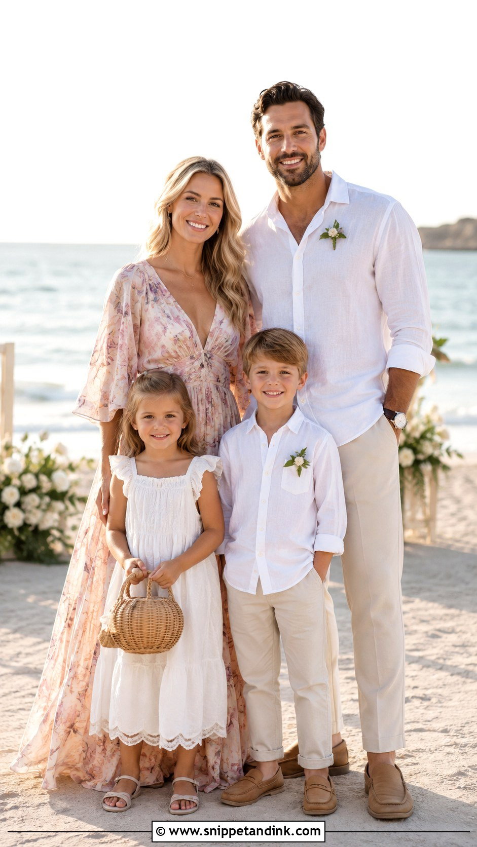 Beach Wedding Family Outfit - Snippet and Ink - 25 Matching Family Outfits for Wedding