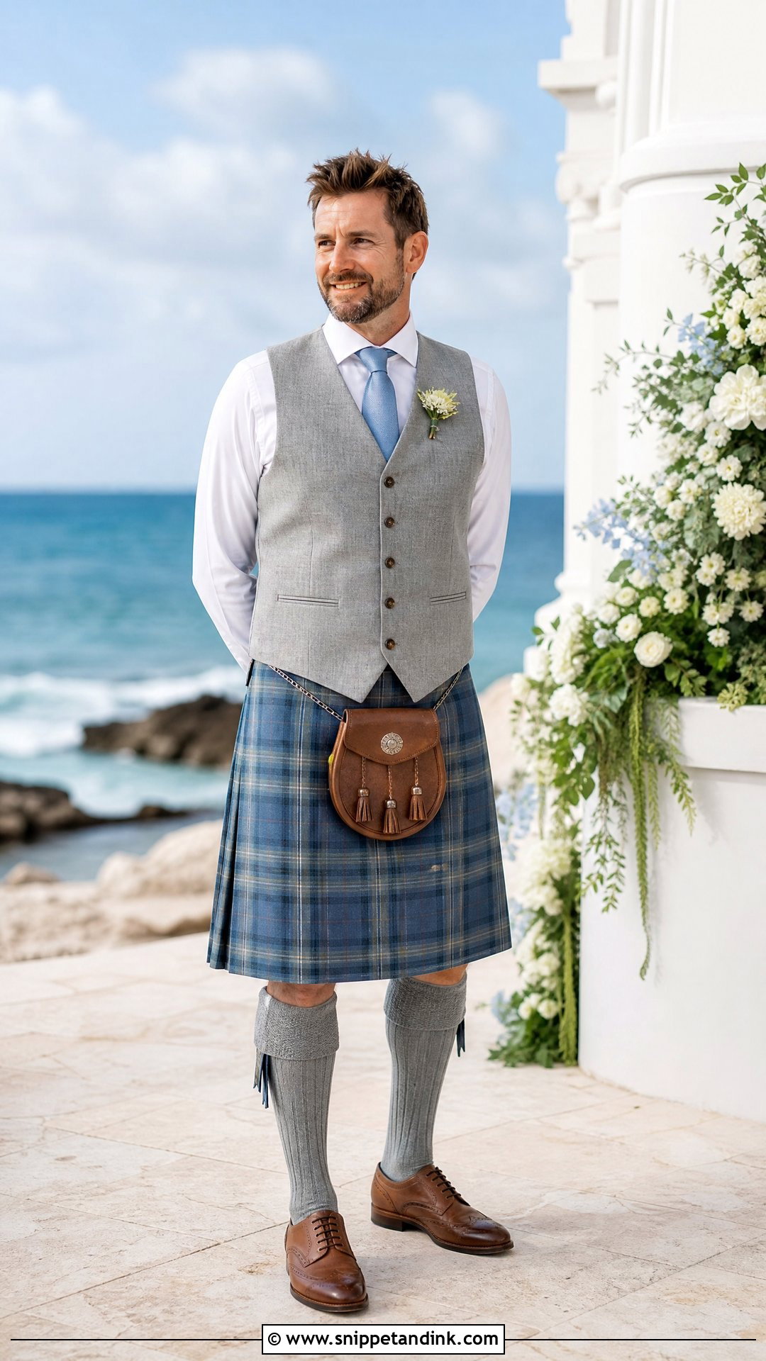 Beach Wedding Kilt Outfit - Snippet and Ink - 20 Wedding Kilt Ideas