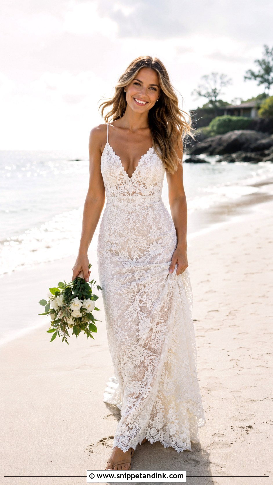 Beach Wedding Lace Dress - Snippet and Ink - 25 Beachy Wedding Dress Ideas