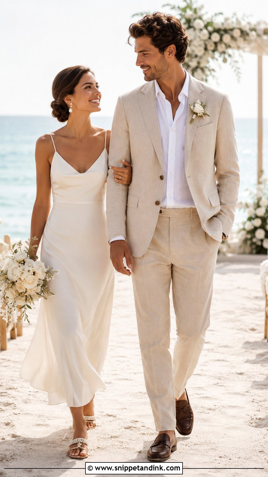 Beach Wedding Outfits - Snippet and Ink - 20 Couple Aesthetic Wedding Outfits