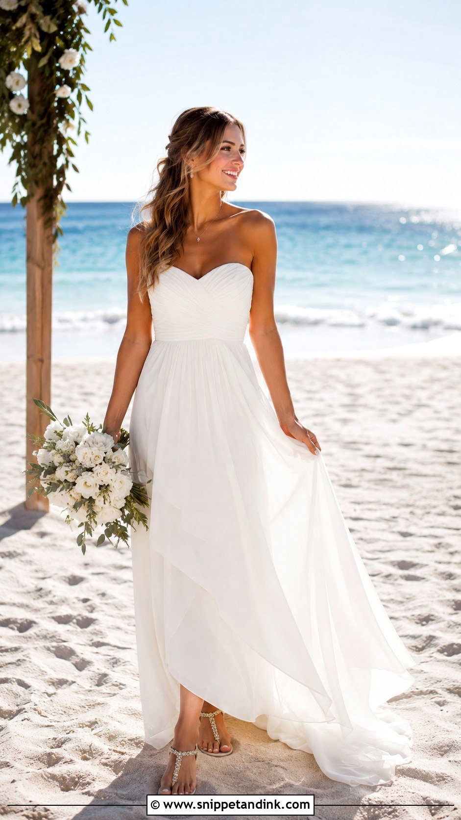 Beach Wedding Strapless Dress - Snippet and Ink - 25 Beachy Wedding Dress Ideas