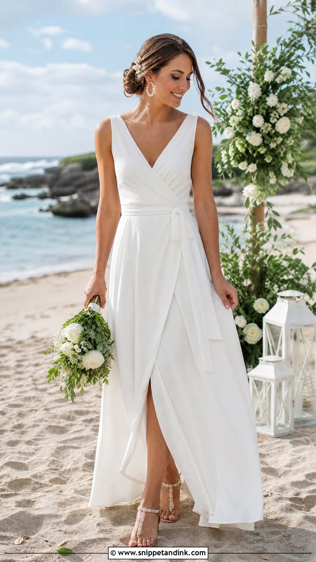 Beach Wrap Wedding Dress - Snippet and Ink - 20 Wrap Wedding Dress Ideas