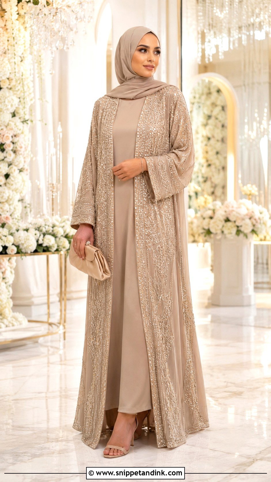 Beaded Abaya With Matching Hijab - Snippet and Ink - 30 Hijab Style for Wedding Ideas