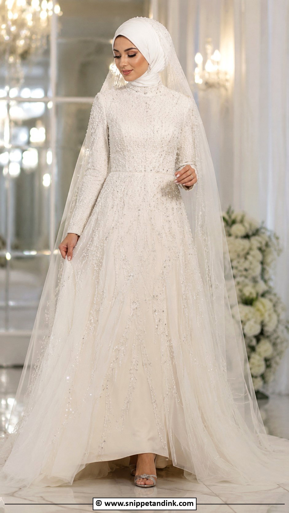 Beaded Arabic Muslim Wedding Dress - Snippet and Ink - 25 Arabic Muslim Wedding Dress Ideas