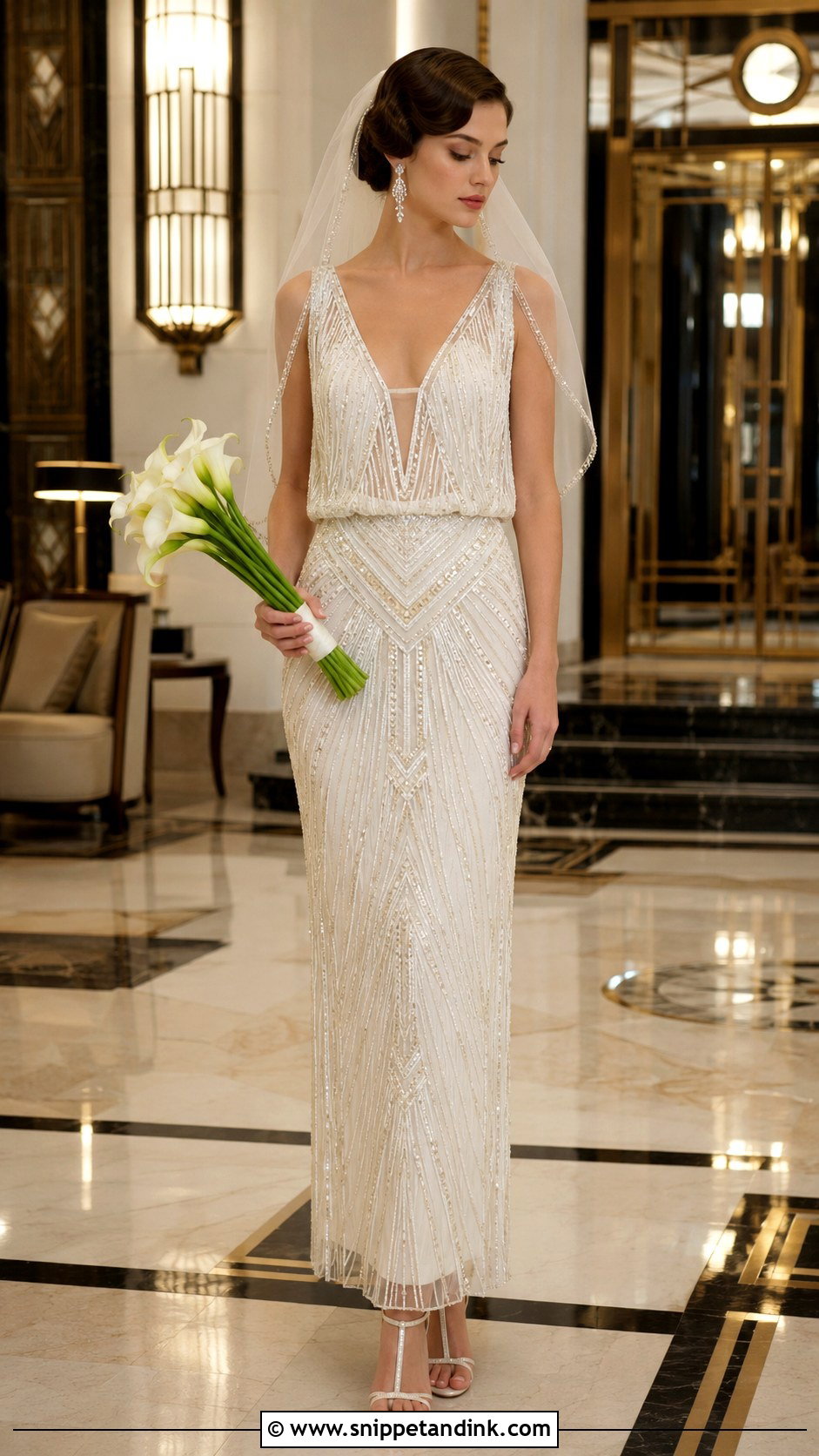 Beaded Art Deco 1920s Wedding Dress - Snippet and Ink - 20 1920s Inspired Wedding Dress Ideas