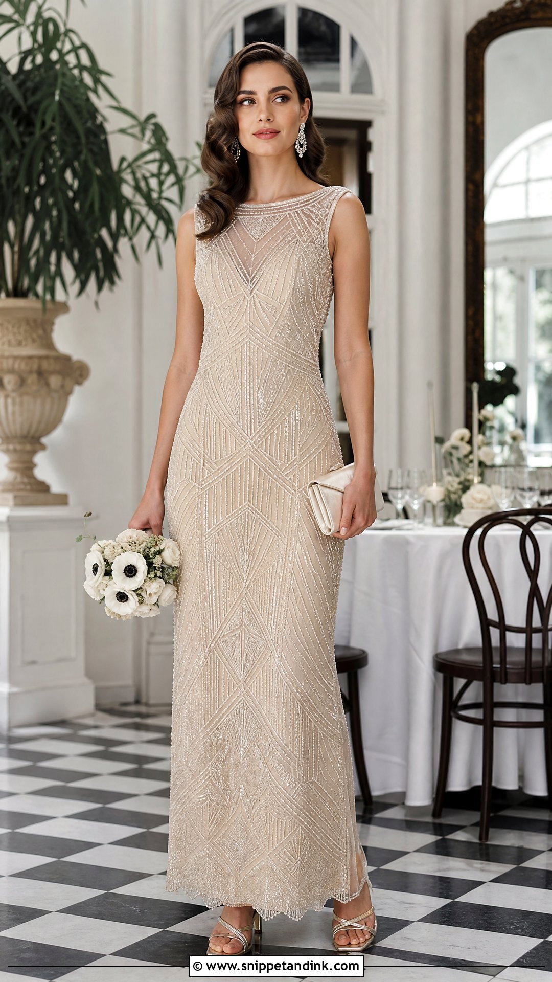 Beaded Art Deco Sheath Wedding Gown - Snippet and Ink - 20 Sheath Wedding Gown Ideas