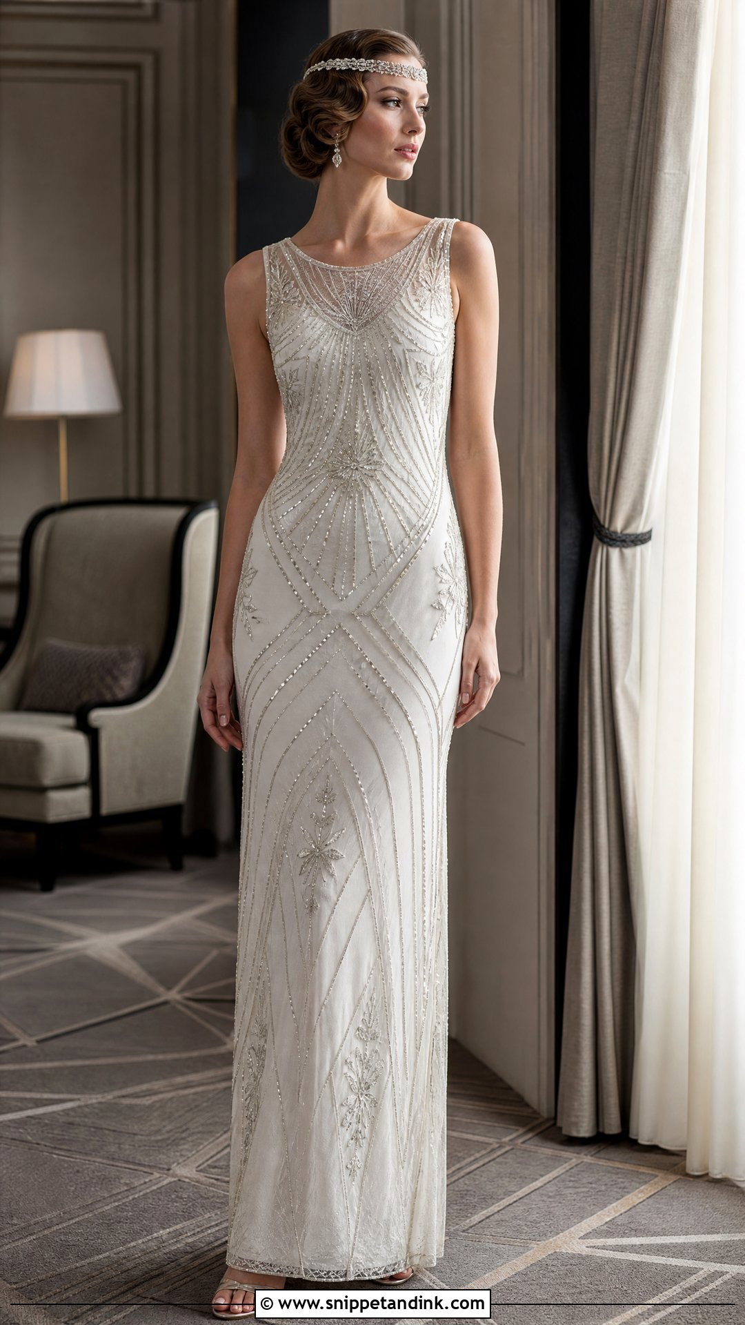 Beaded Art Deco Wedding Dress - Snippet and Ink - 20 Hollywood Glam Wedding Dress Ideas