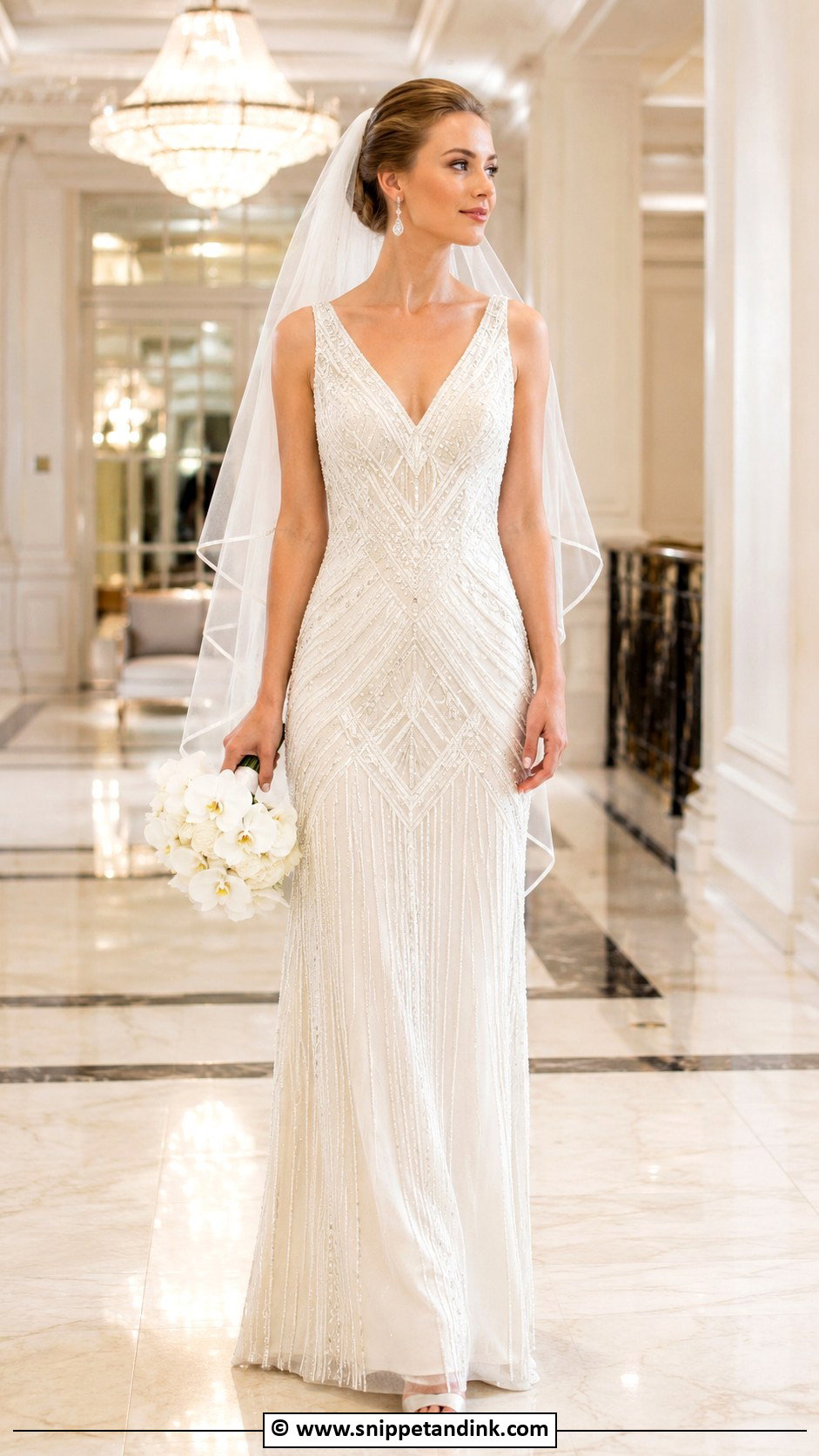 Beaded Art Deco Wedding Dress - Snippet and Ink - 30 Art Deco Wedding Dress Ideas