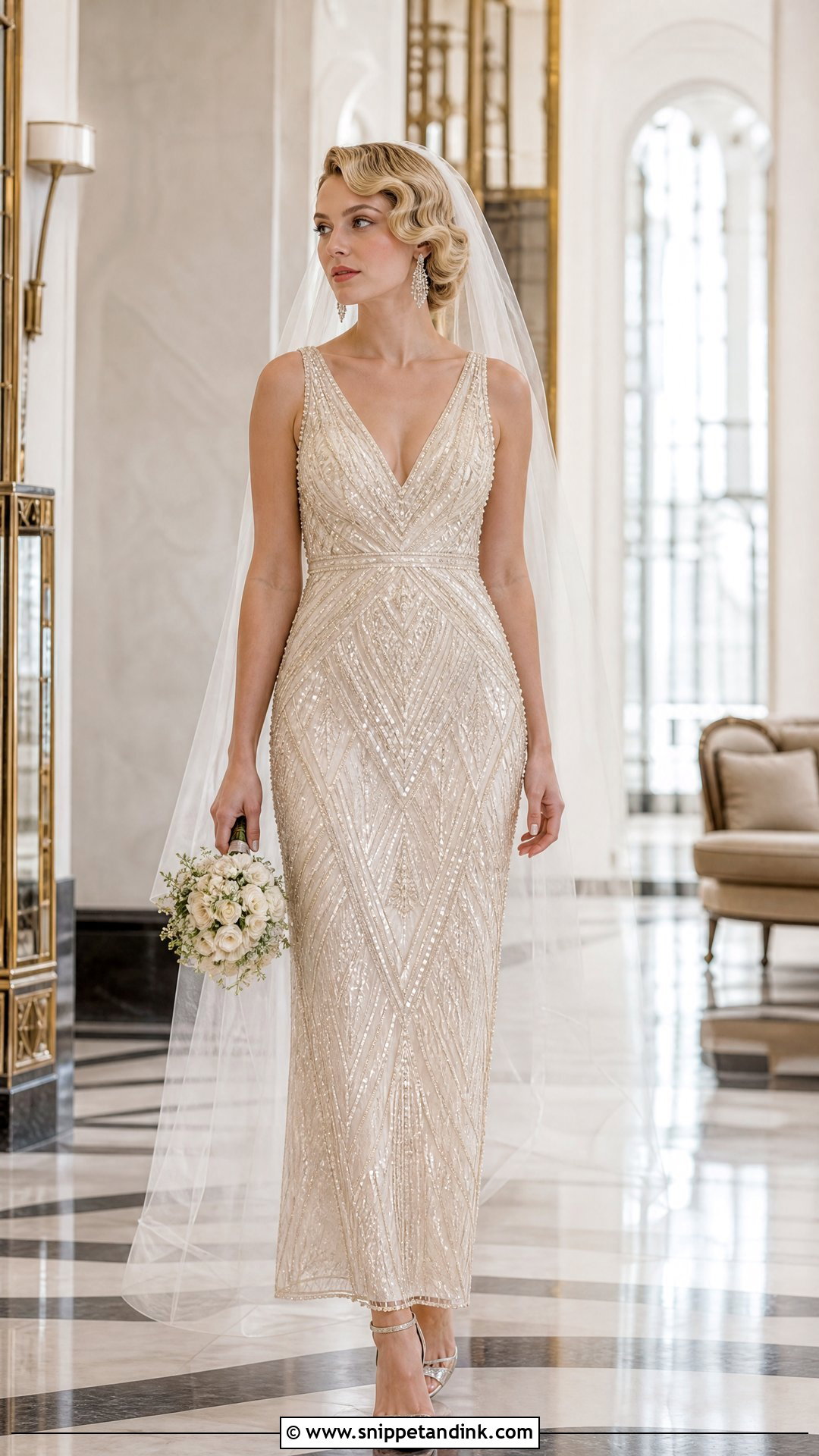 Beaded Art Deco Wedding Gown - Snippet and Ink - 20 Wedding Gown Designs Brides