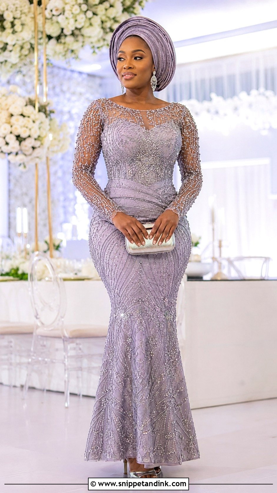 Beaded Aso Ebi Nigerian Gown - Snippet and Ink - 20 Nigerian Gown Ideas