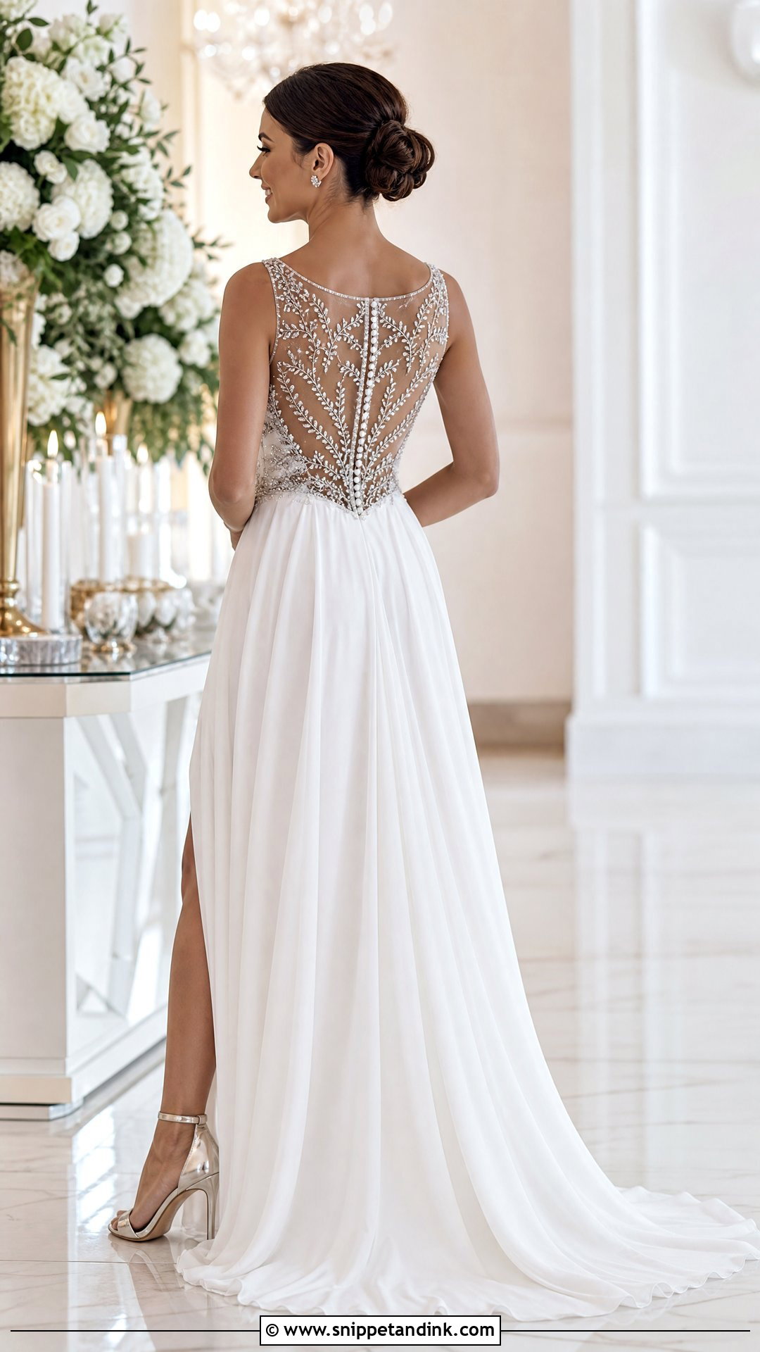 Beaded Back Wedding Dress - Snippet and Ink - 20 Wedding Dress Back Detail Ideas
