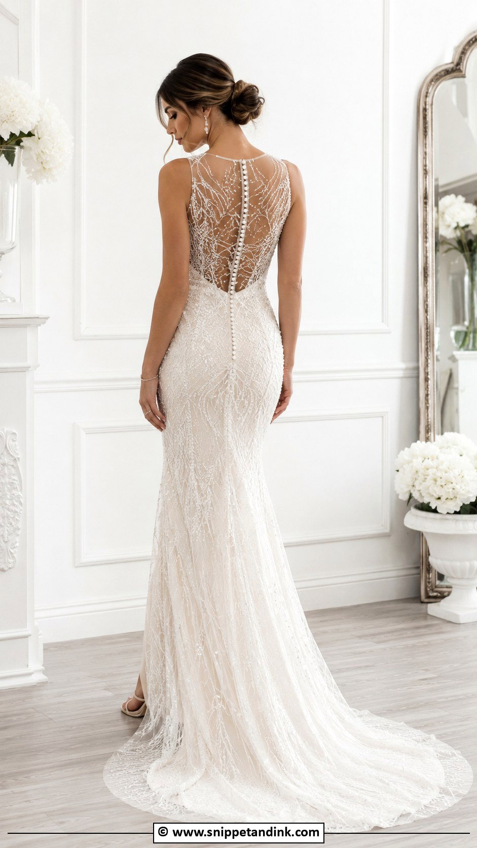 Beaded Back Wedding Dress - Snippet and Ink - 30 Beaded Wedding Dress Ideas