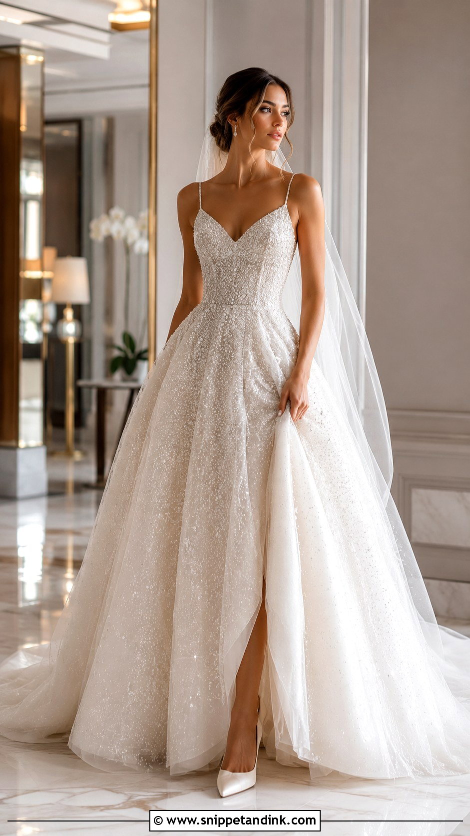 Beaded Ballgown Wedding Dress - Snippet and Ink - 25 Elegant Wedding Dress Ballgown Fairytale Ideas