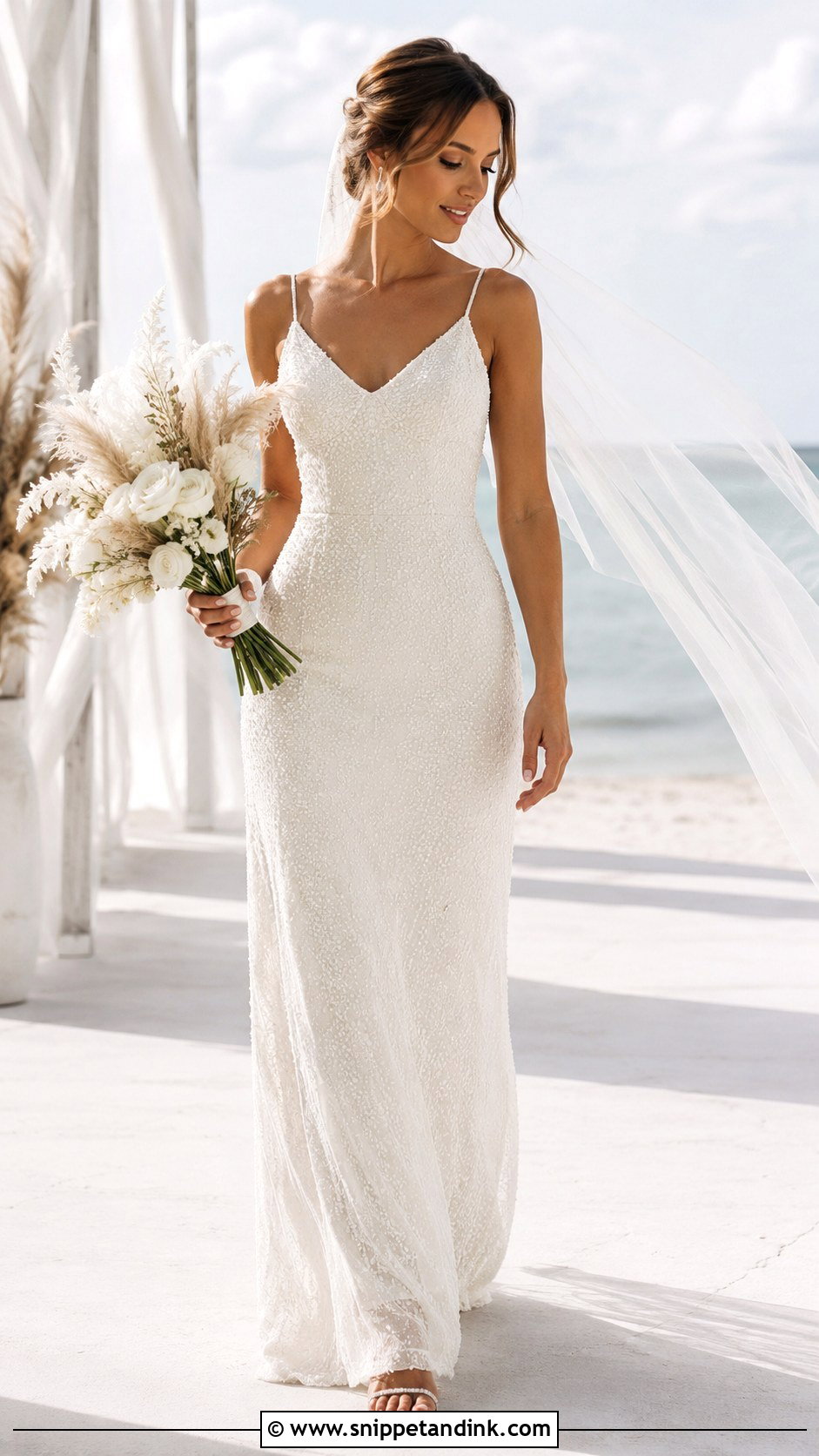 Beaded Beach Wedding Dress - Snippet and Ink - 25 Beaded Wedding Dresses