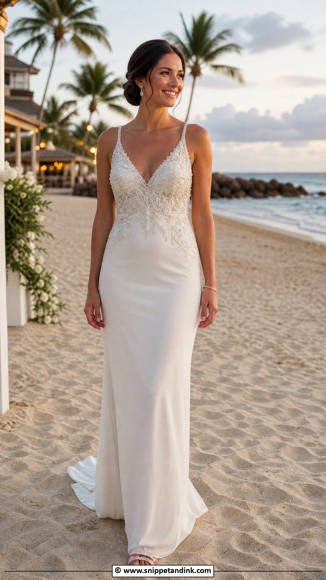 Beaded Beach Wedding Dress - Snippet and Ink - 35 Beach Wedding Dress Ideas