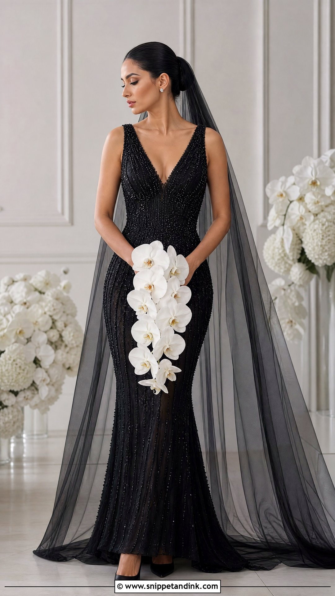 Beaded Black Wedding Dress - Snippet and Ink - 20 Tight Fitting Black Wedding Dress Ideas