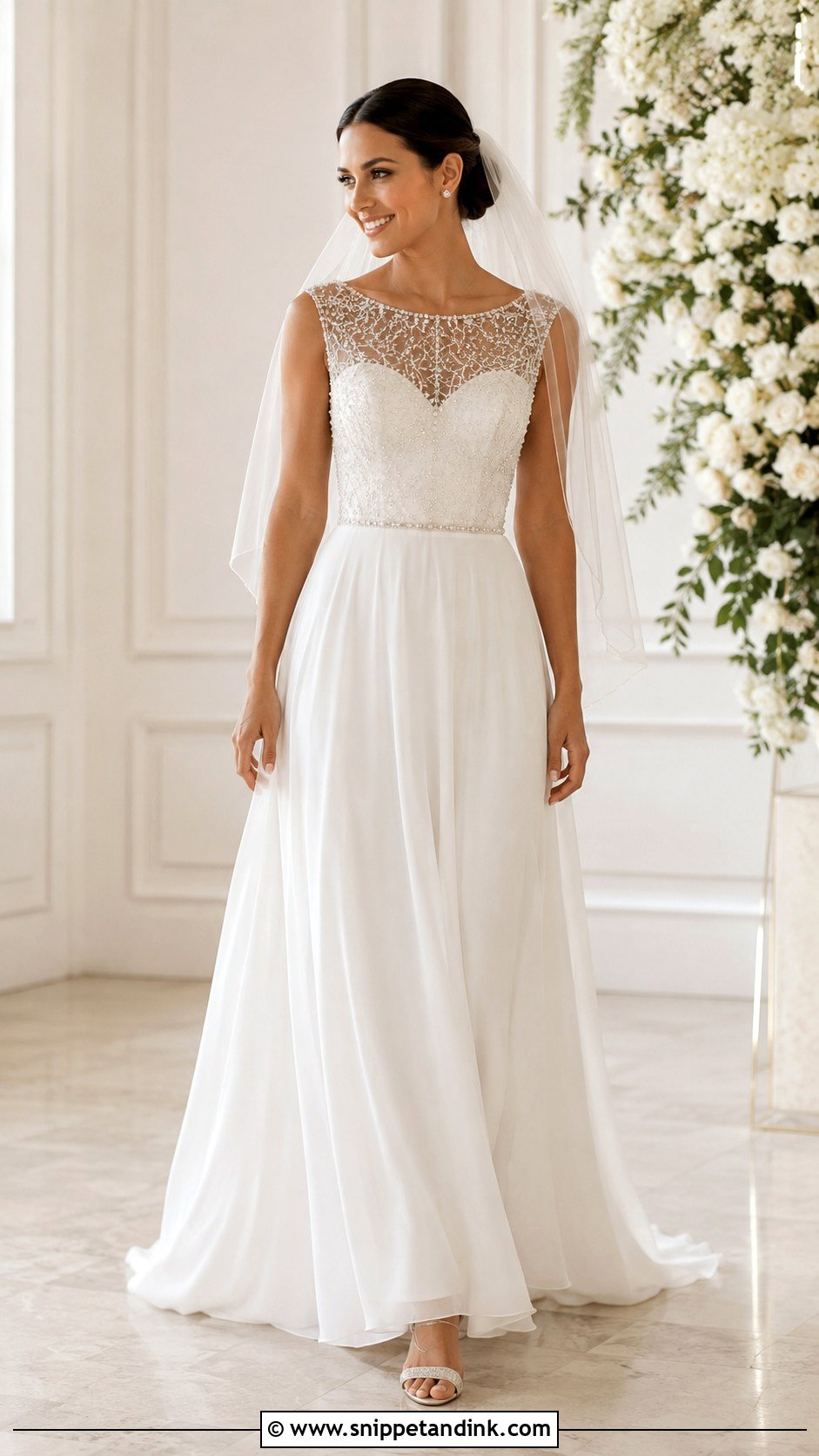 Beaded Boatneck Wedding Dress - Snippet and Ink - 20 Boatneck Wedding Dresses
