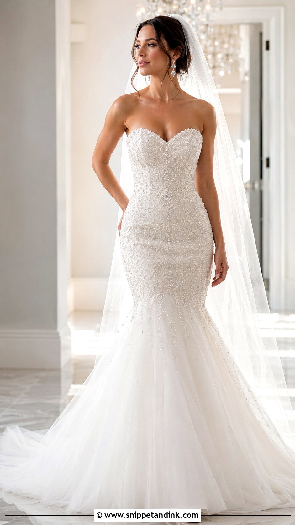 Beaded Bodice Mermaid Wedding Dress - Snippet and Ink - 20 Bodice Wedding Dress Ideas
