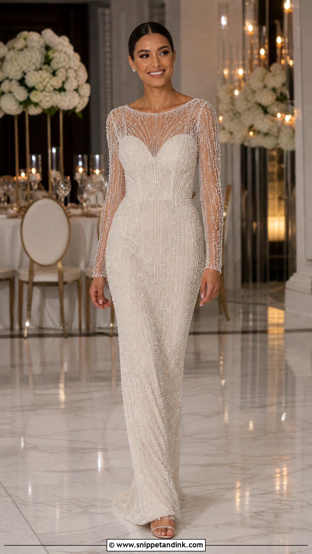 Beaded Bodycon Wedding Dress - Snippet and Ink - 25 Bodycon Wedding Dress Ideas