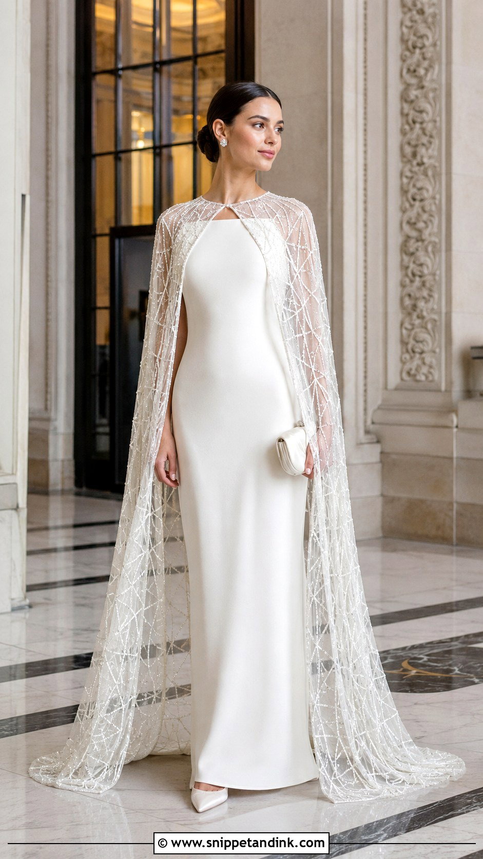 Beaded Cape 1920s Wedding Dress - Snippet and Ink - 20 1920s Inspired Wedding Dress Ideas