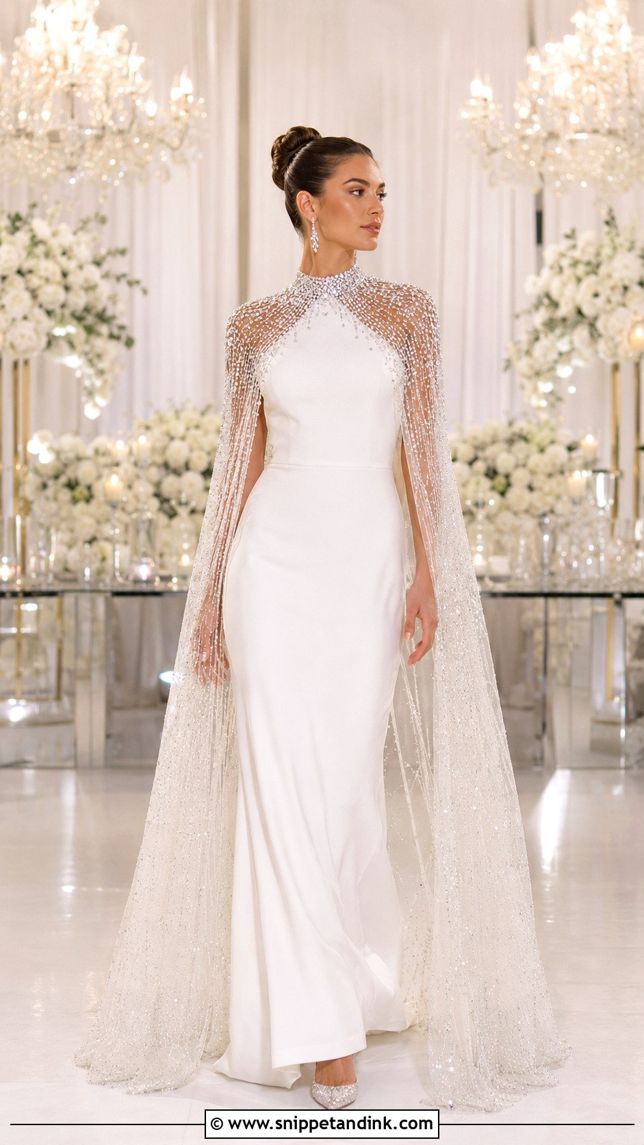 Beaded Cape Wedding Dress - Snippet and Ink - 30 Wedding Dress with Cape Ideas