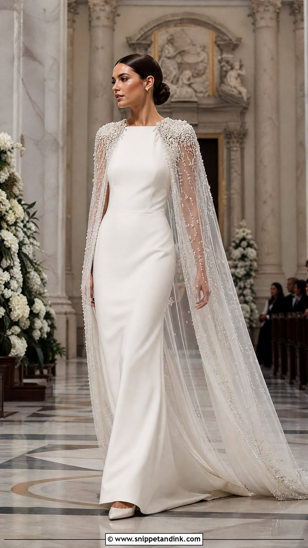 Beaded Cape Wedding Dress - Snippet and Ink - 20 Jeweled Wedding Dress Ideas