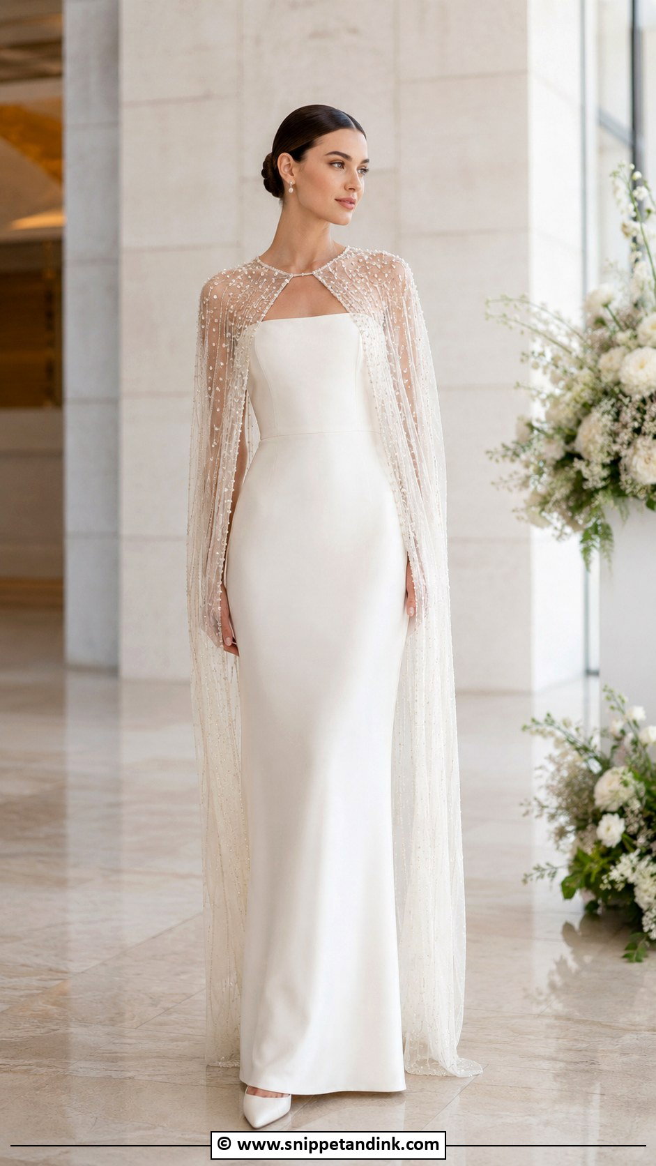 Beaded Cape Wedding Dress - Snippet and Ink - 30 Beaded Wedding Dress Ideas