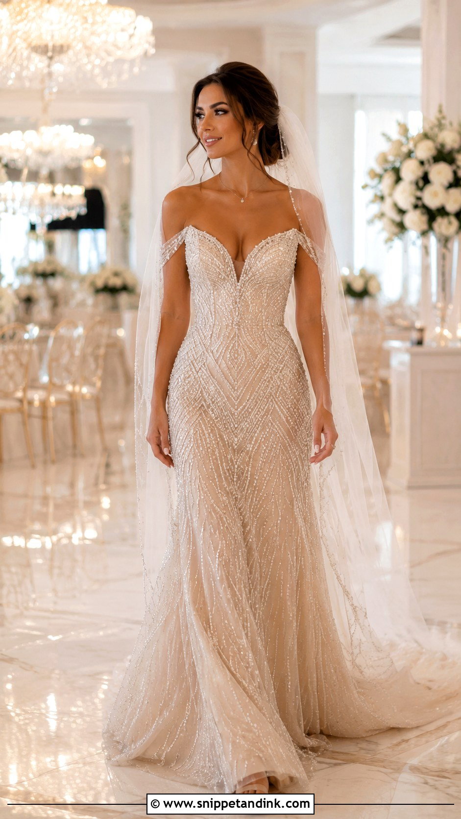 Beaded Champagne Wedding Dress - Snippet and Ink - 25 Beaded Wedding Dresses