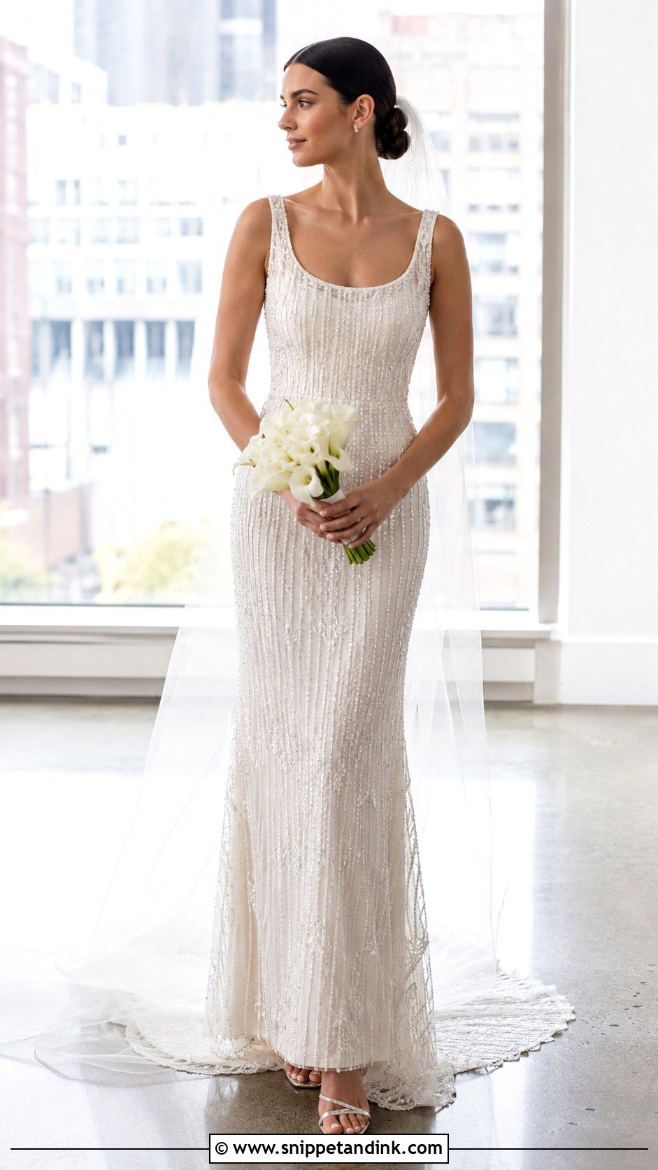 Beaded Column Wedding Gown - Snippet and Ink - 20 Haute Couture Wedding Gowns