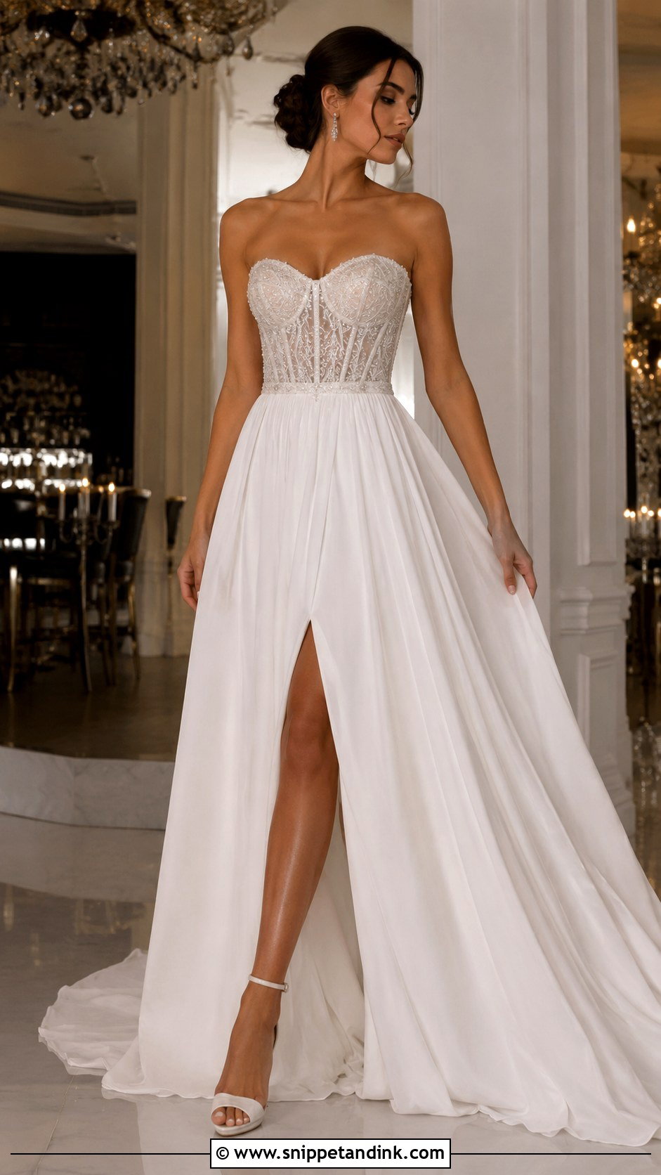 Beaded Corset Bodice Wedding Dress - Snippet and Ink - 25 Wedding Dress Corset Bodice Ideas