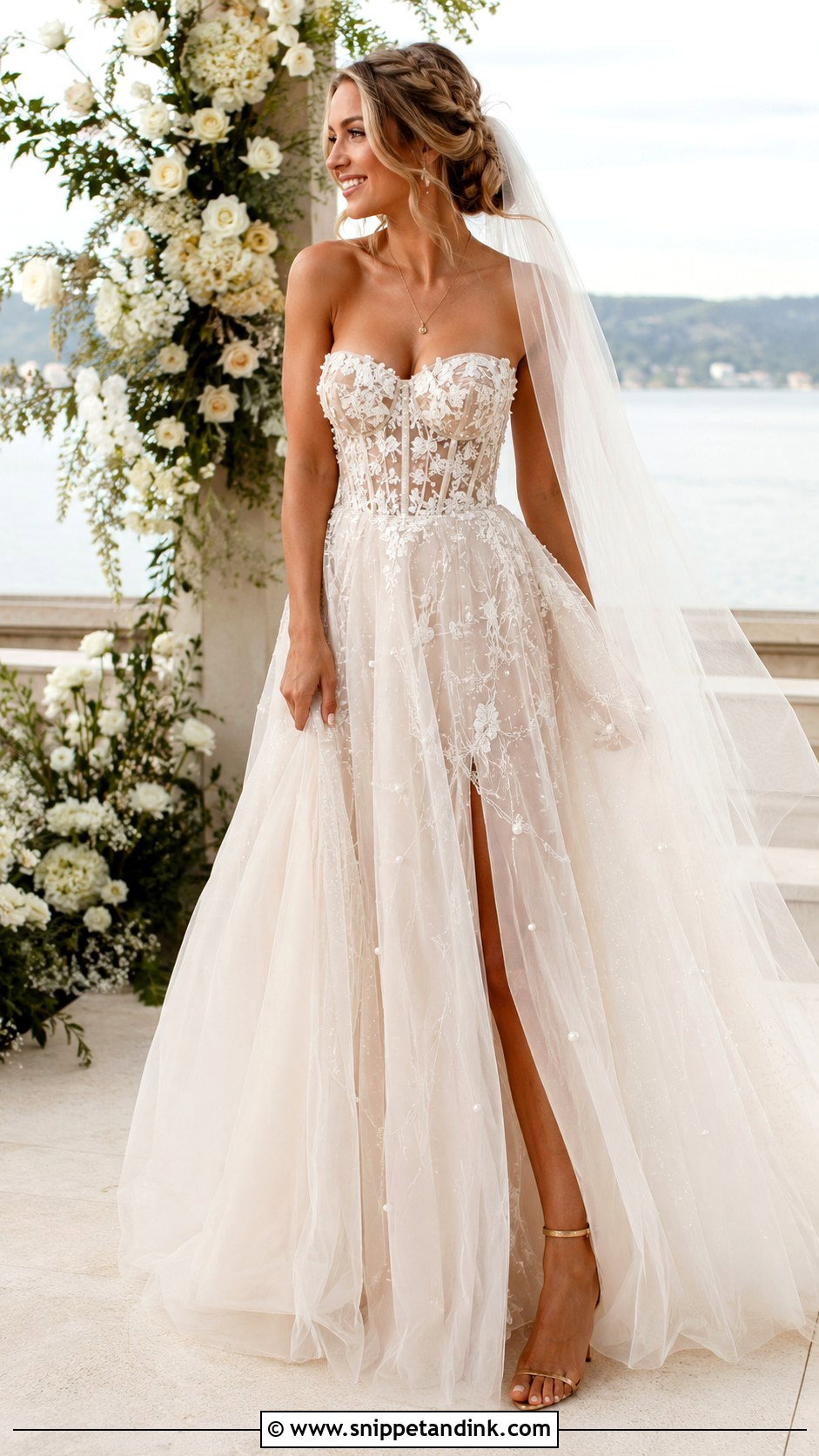 Beaded Corset Boho Glam Wedding Dress - Snippet and Ink - 20 Boho Glam Wedding Dress Ideas