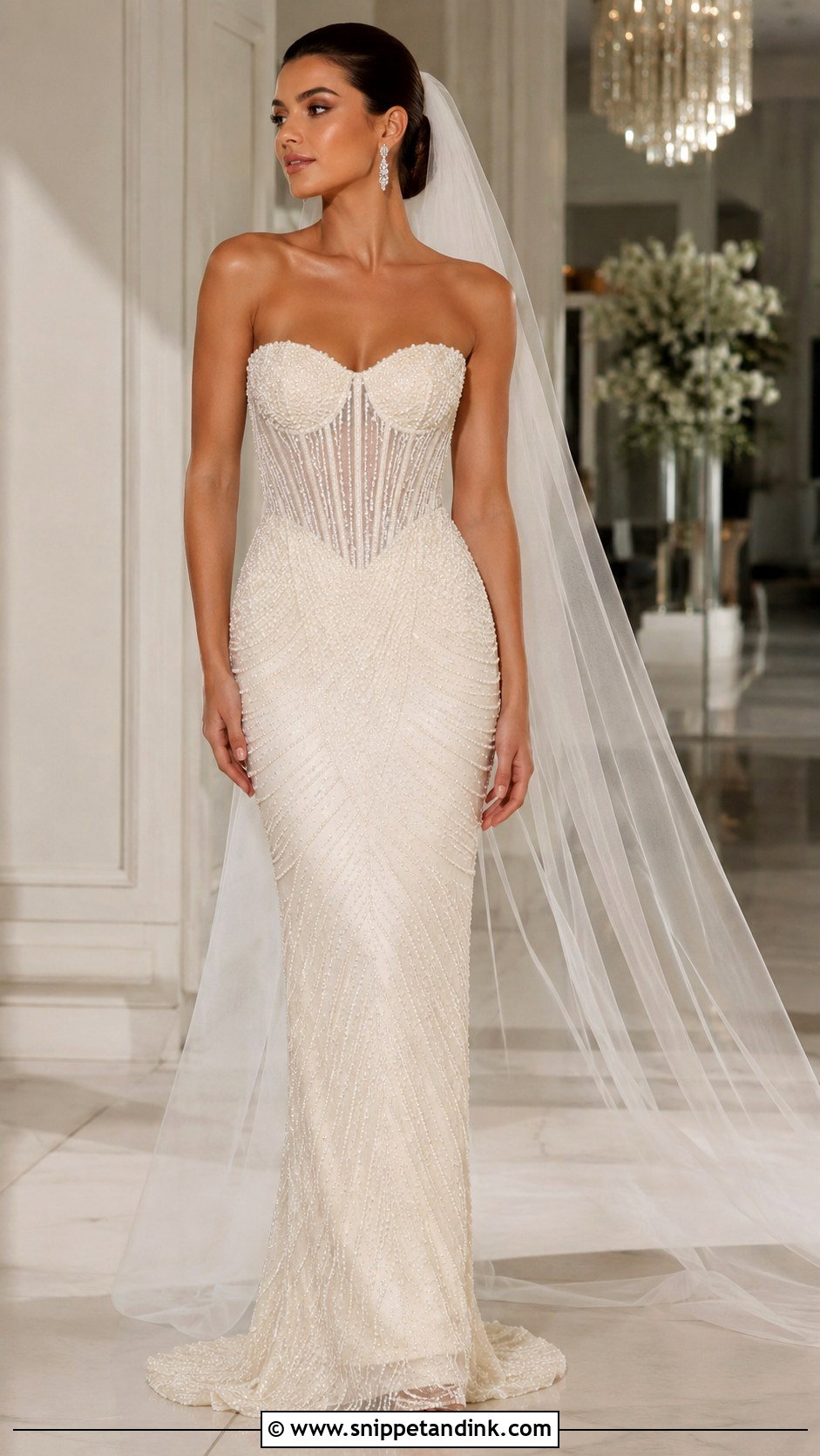 Beaded Corset Bridal Dress - Snippet and Ink - 25 Corset Bridal Dress Ideas