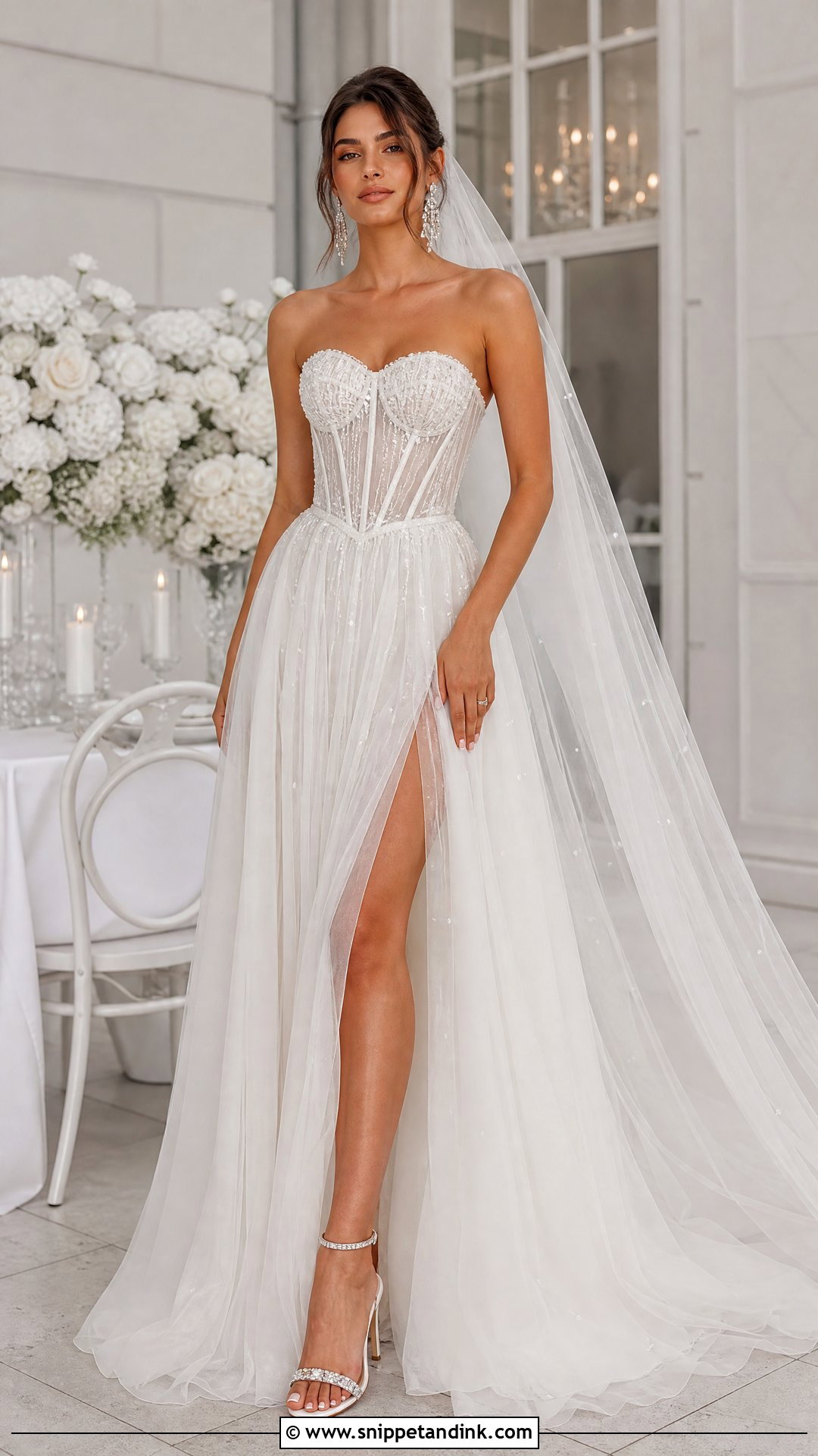 Beaded Corset Top Wedding Dress - Snippet and Ink - 25 Wedding Dress Corset Top Ideas