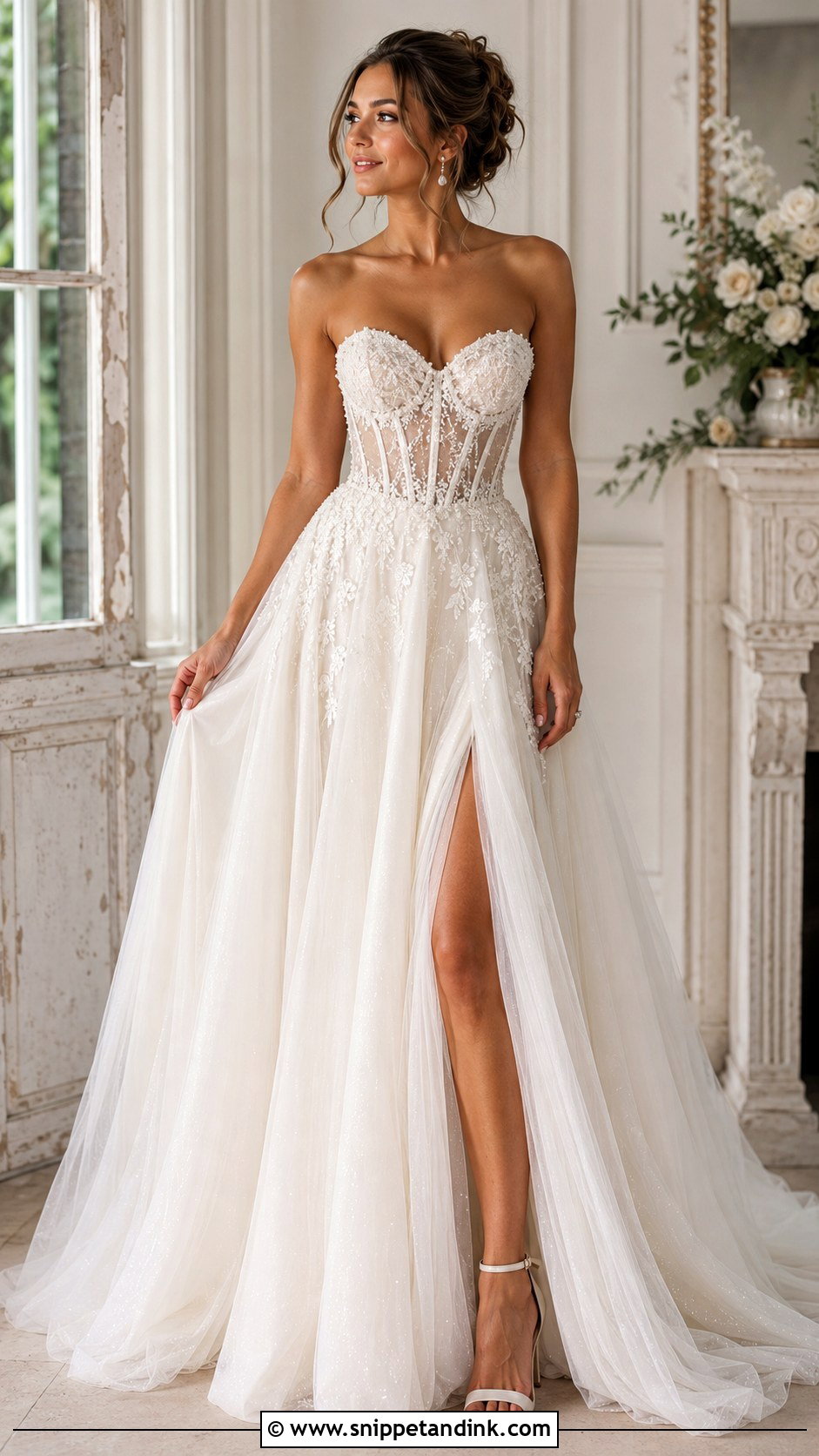 Beaded Corset Wedding Dress - Snippet and Ink - 25 Beaded Wedding Dresses